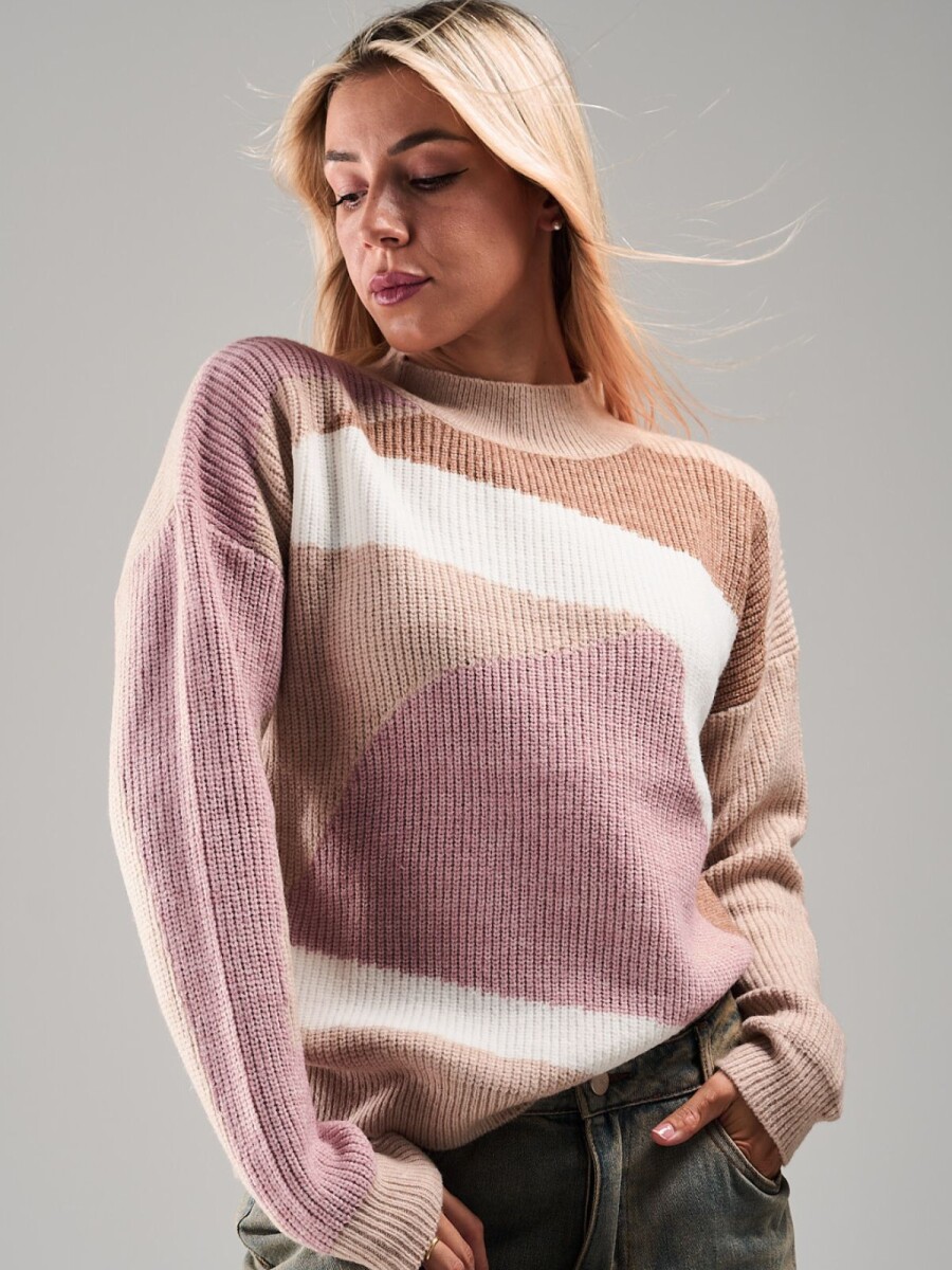 Buzo tejido slowly - Beige/pink 