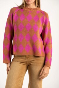 Sweater Rombos Fucsia