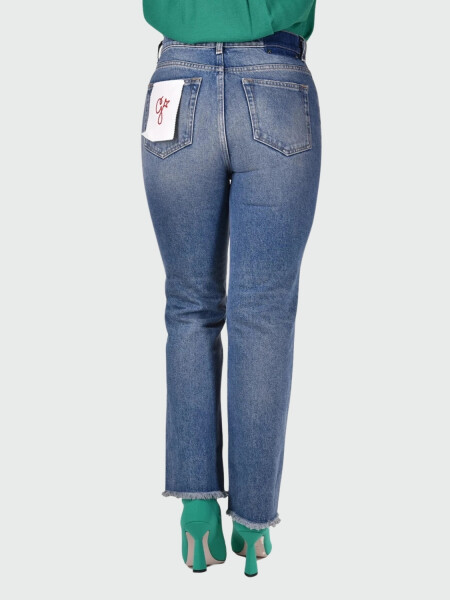 Golden Goose-Jean desgastado con bolsillos y pierna acampanada Azul