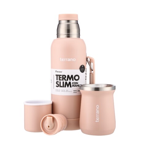 kit termo 750ml base silicona + mate tradicional rosa 001