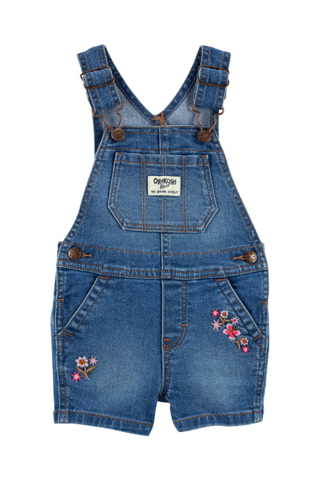 Enterito corto de jean con bordado. Talles 6-24M Enterito corto de jean con bordado. Talles 6-24M