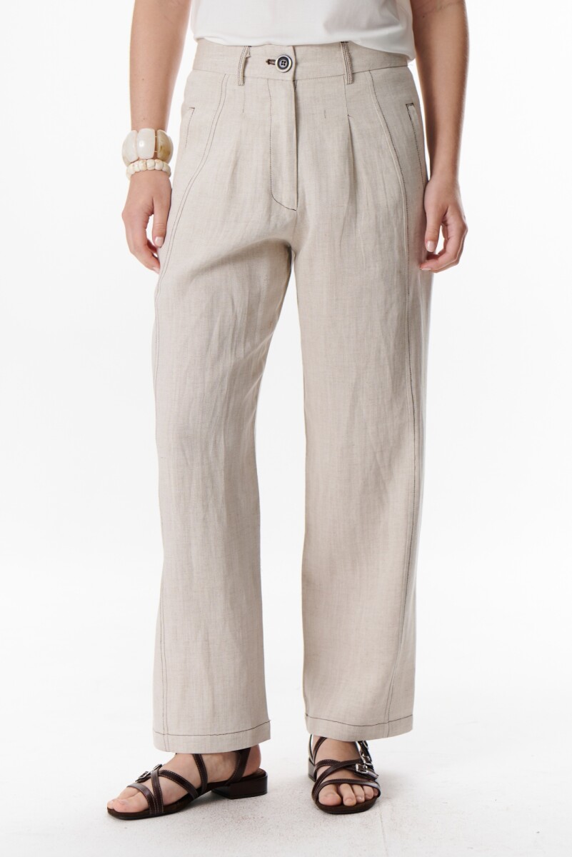PANTALON LINO SOHO - BEIGE 