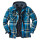 Campera Camisa Abrigo Leñadora Capucha Doble Cierre Azul