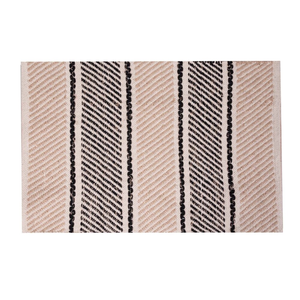 ALFOMBRA SILVES 60X90 ALGODON-Y-POLIESTER NATURAL-BEIGE NEGRO/NATURAL