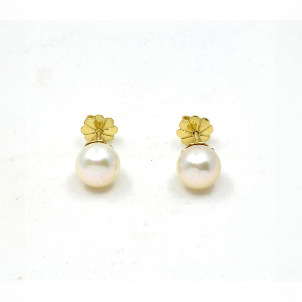 8 mm Caravanas en Oro 18 K Y Perlas De Cultivo 8 mm Caravanas en Oro 18 K Y Perlas De Cultivo