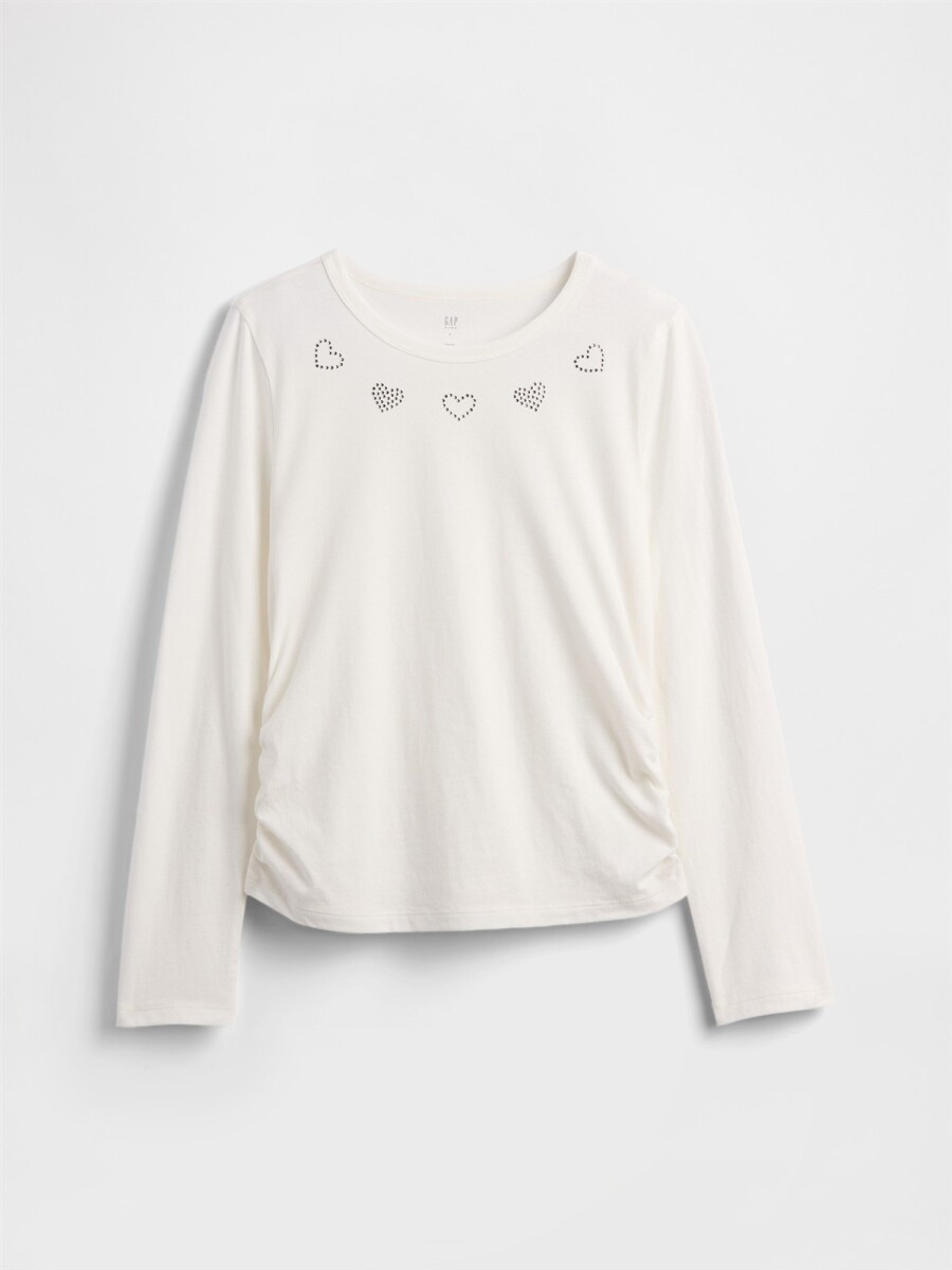 Remera Niña - White Heart Graphic 