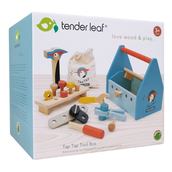 Juego Caja Herramientas Juguete Madera Tender Leaf Tornillos Juego Caja Herramientas Juguete Madera Tender Leaf Tornillos