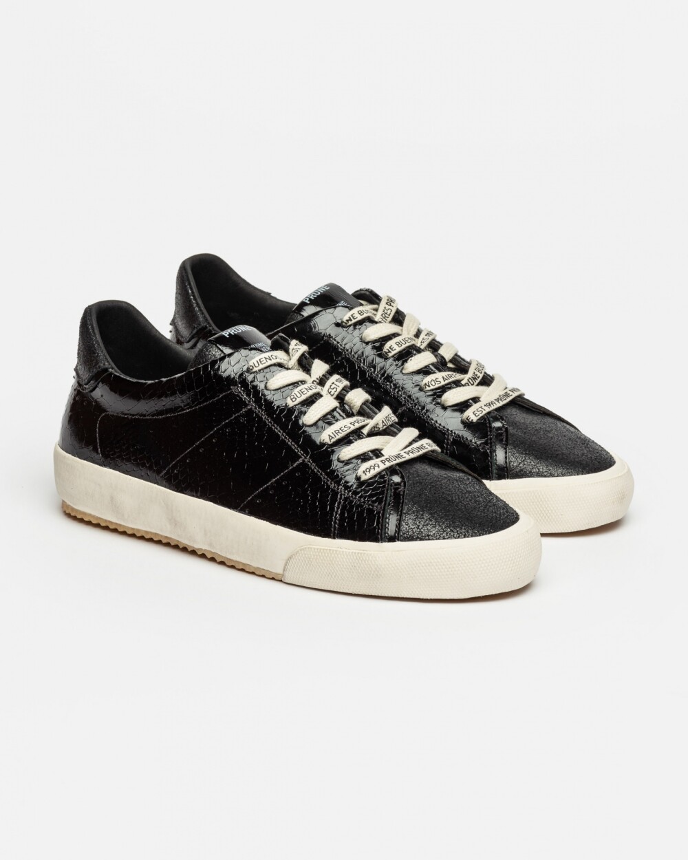 Sneaker Faith En Cuero Snake Print Negro