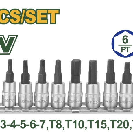 Set 12 llaves allen y torx enc 1/4 jadever JDST2414 Set 12 llaves allen y torx enc 1/4 jadever JDST2414