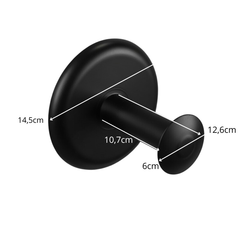 Porta papel con ventosa NEGRO