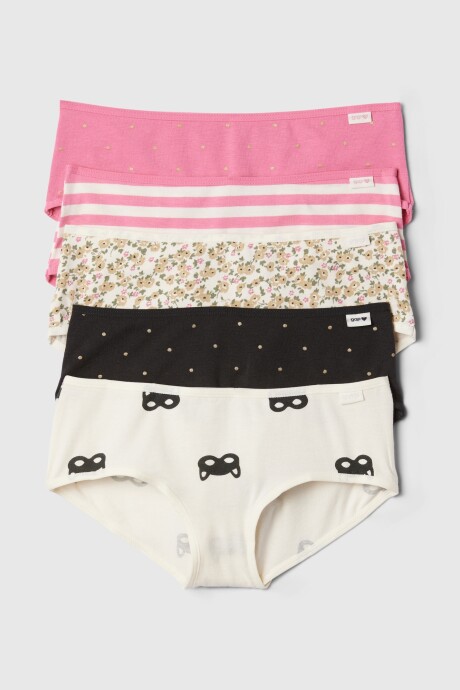 Bombacha Pack X5 Niña Cat Print