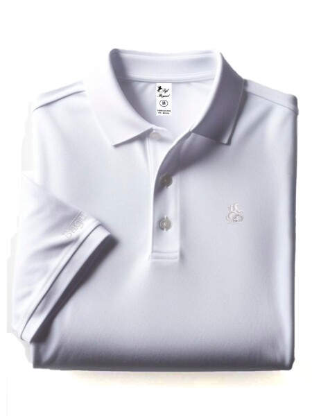 Remera tipo polo jersey blanca