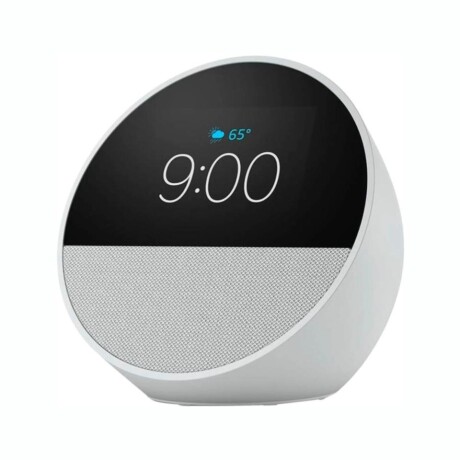 AMAZON ECHO SPOT 2024 SMART ALARM CLOCK WITH ALEXA Asistente Virtual AMAZON ECHO SPOT Smart Alarm Clock Con Alexa - White