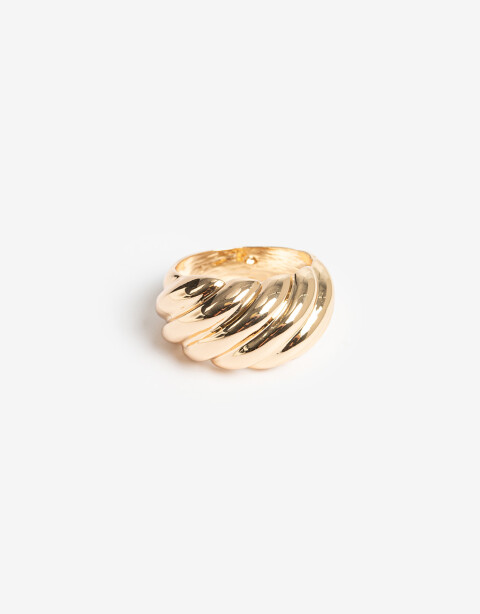 Anillos Medianos y Grandes Metal Anillo Metal Bold Bañado En Oro - Dorado