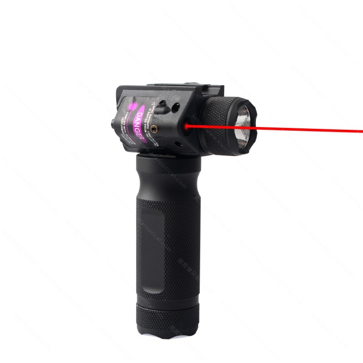 Empuñadura grip vertical linterna y laser rojo - Negro 