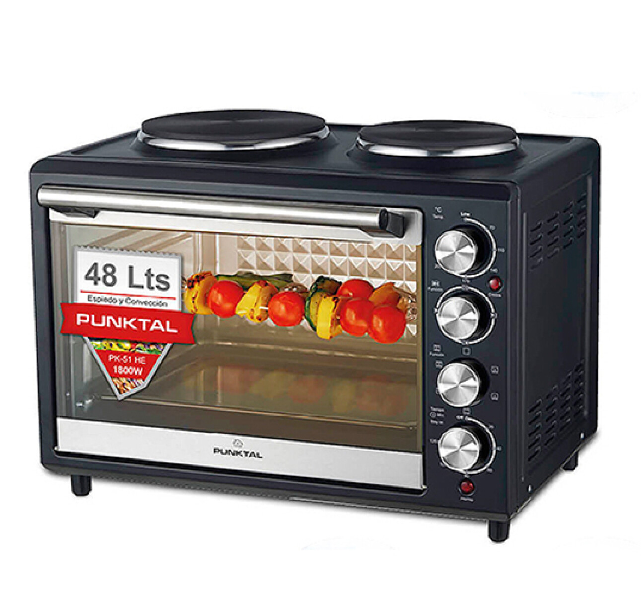 HORNO PUNKTAL PK-51 HE -Espiedo y Convección -Negro - Sin color 