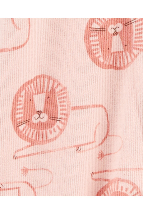 Pijama una pieza de algodón térmico con pie, diseño león Sin color