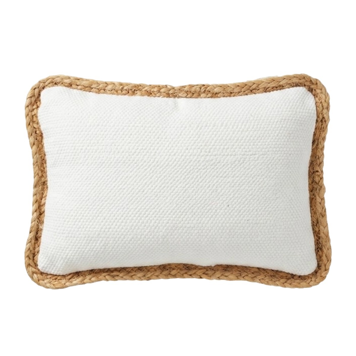 COJIN RECT BLANCO C/BORDE YUTE 30X50CM 