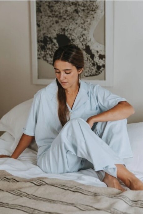 Stripes Pijama Celeste
