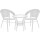 Set Juego De Jardín Mesa + 2 Sillas Rattan Exterior Blanco