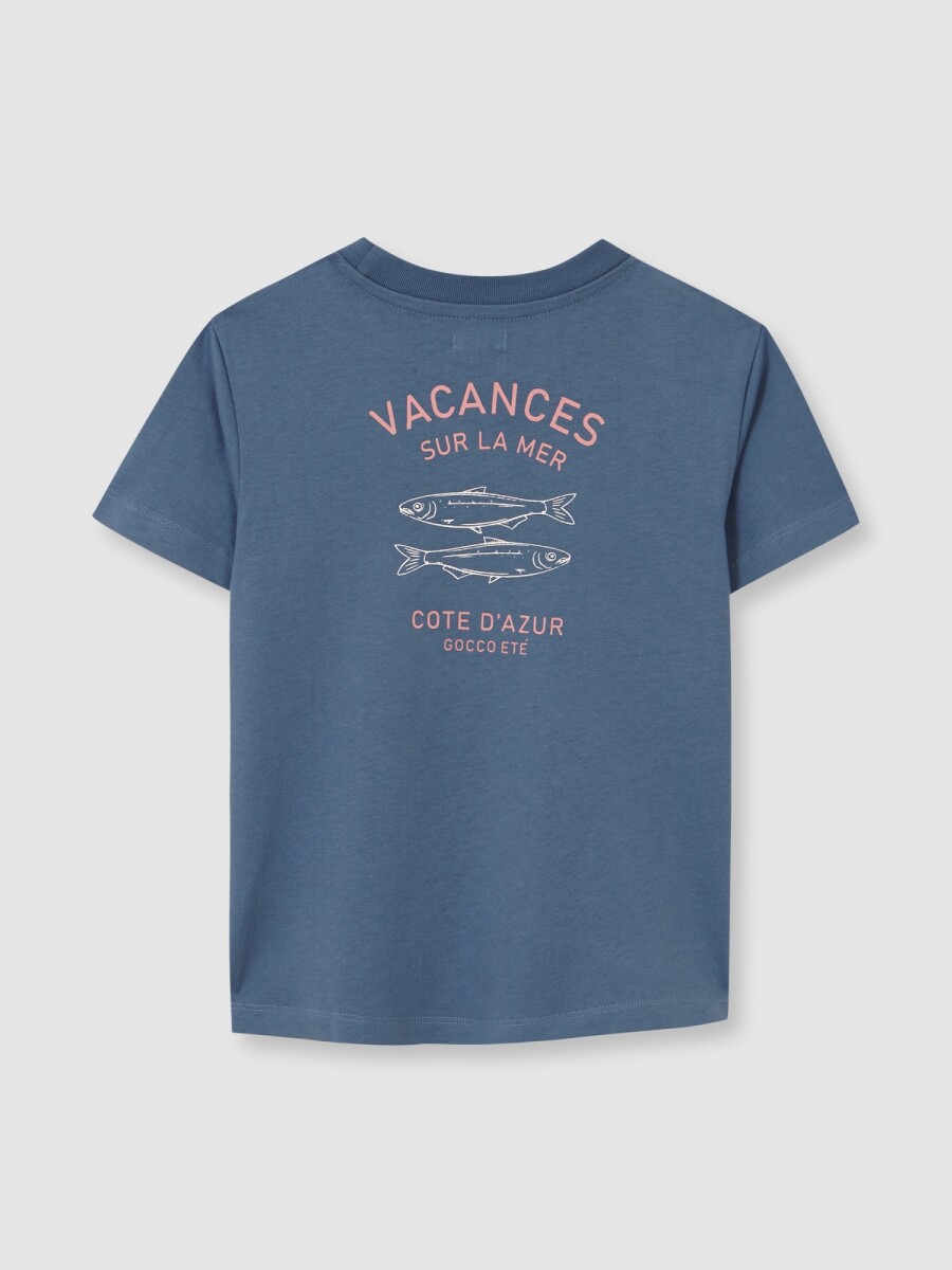 Camiseta Con Print Blanco