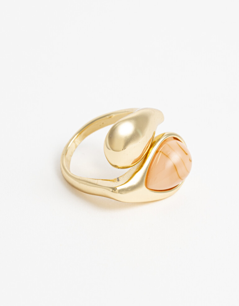 Anillos Medianos y Grandes Resina Anillo Metal Resina - Dorado