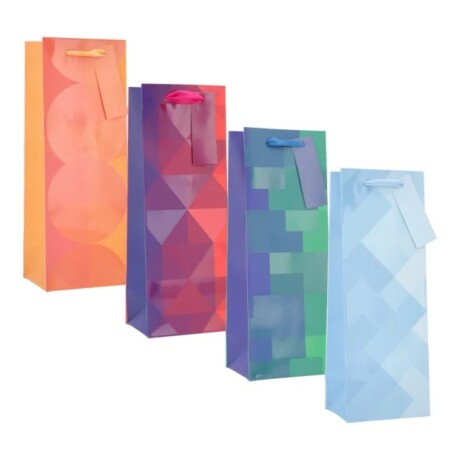 Bolsa Botella Top Diseño Moderno Violeta y Verde
