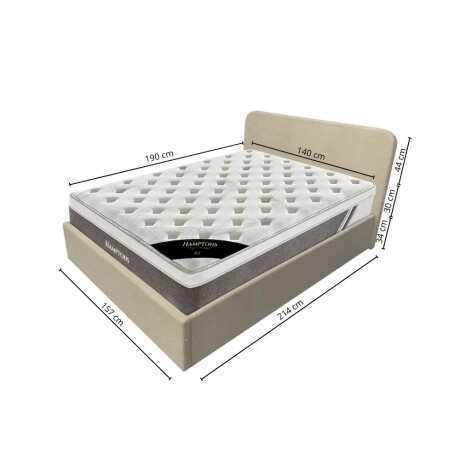 Sommier Baul 2 Plazas Hybrid Hamptons Gold Con Respaldo Sommier Baul 2 Plazas Hybrid Hamptons Gold Con Respaldo