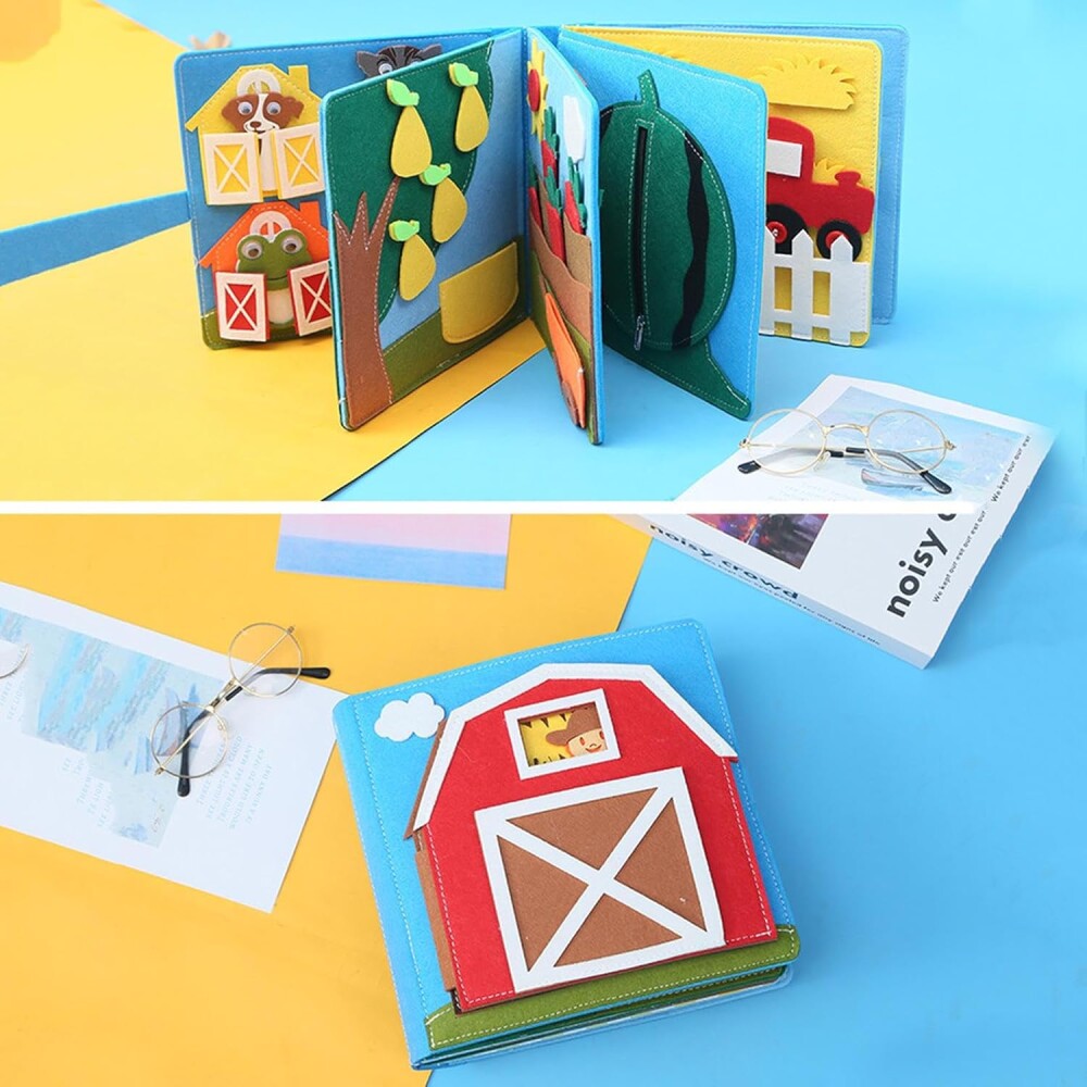 Juego Libro Sensorial De Texturas Granja Fieltro Montessori Juego Libro Sensorial De Texturas Granja Fieltro Montessori