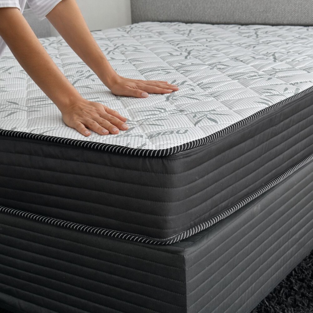 SOMMIER - SUPER MEGA 2 PLAZAS 100% ESPUMA CON BOX BAÚL