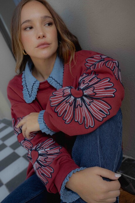 Buzo Floral Bordó