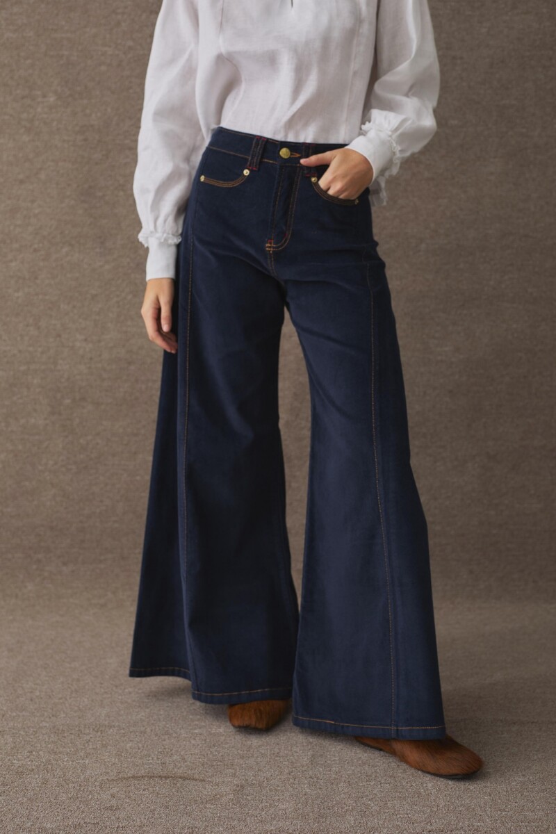 PANTALON WIDE XL CORDEROY Azul