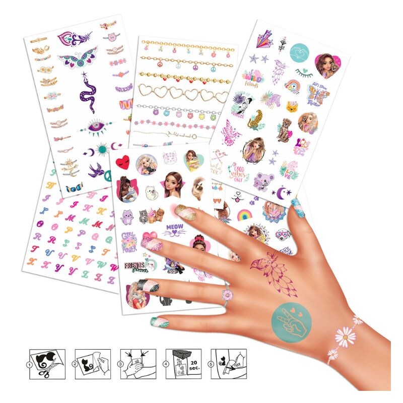 Tatuajes temporales infantiles x6 hojas Top Model Tatuajes temporales infantiles x6 hojas Top Model