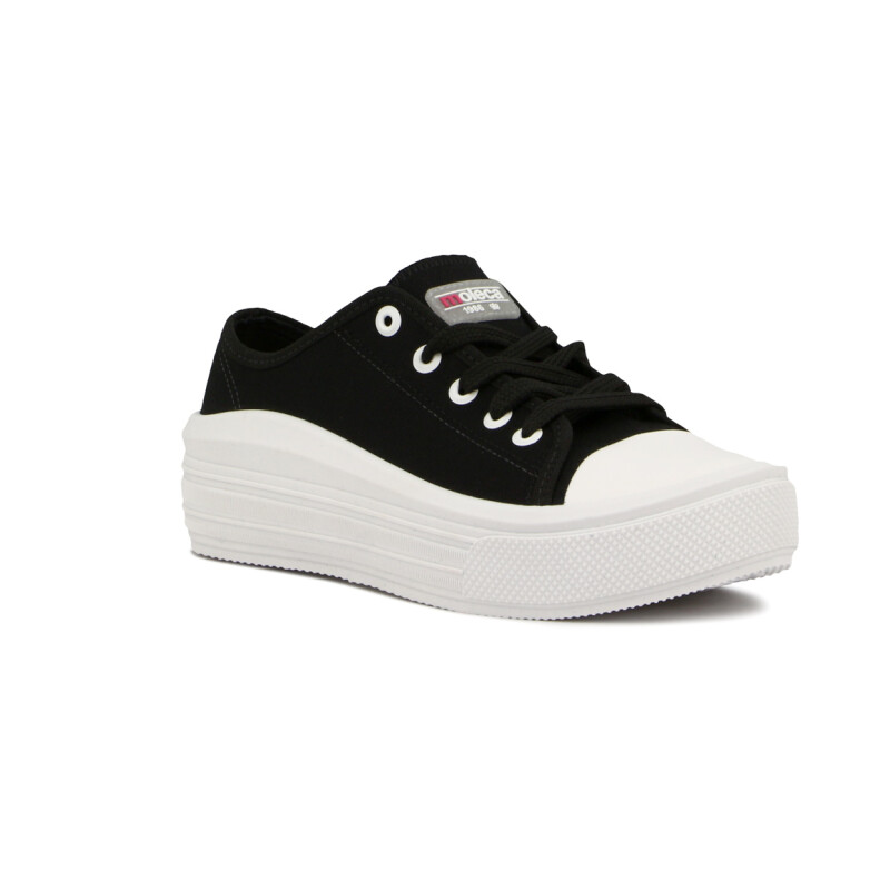 Moleca Calzado Casual Lona Acordonado Negro-blanco