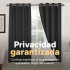 Cortina 100% Blackout 2Paños 140x220 Textura Lino Doble Faz Variante Color Gris Oscuro