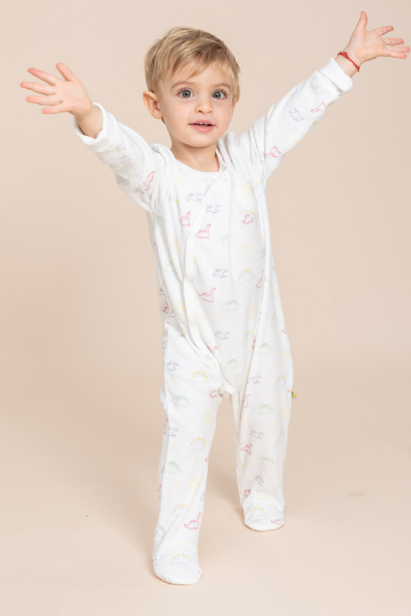 Pijama manga larga de plush Blanco