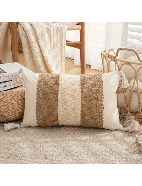 ALMOHADON CON TEJIDO 50x30CM NATURAL/BLANCO ALMOHADON CON TEJIDO 50x30CM NATURAL/BLANCO