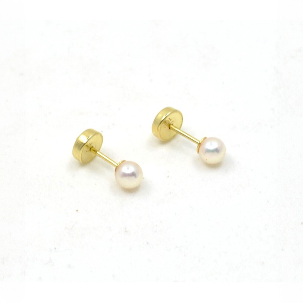 4 a 4,5 mm Abridores en Oro 18 K Con Perlas De Cultivo 4 a 4,5 mm Abridores en Oro 18 K Con Perlas De Cultivo