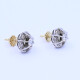 Caravanas antiguas oro 18k 2 tonos con brillantes. Caravanas antiguas oro 18k 2 tonos con brillantes.