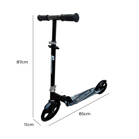 Monopatin Scooter Plegable Aluminio 200 Mm Negro