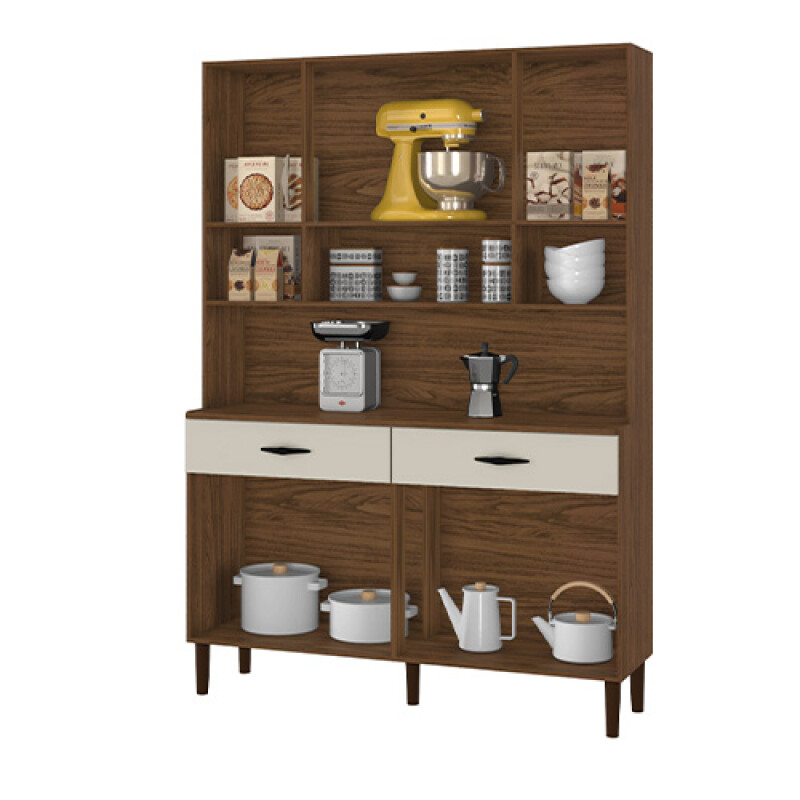 Cocina Golden 8 Puertas Nogueira Off White Kits Paraná Cocina Golden 8 Puertas Nogueira Off White Kits Paraná