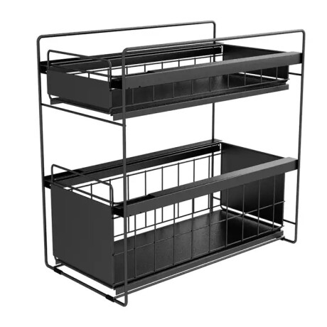 Organizador Vintage Doble Estante Metálico Negro 824-6 001