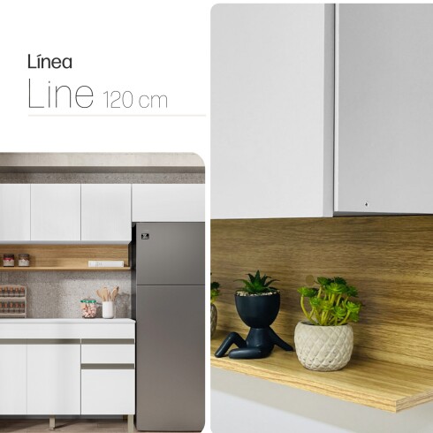 Juego de 3 Modulos De Cocina 120 cm Color Blanco BLANCO