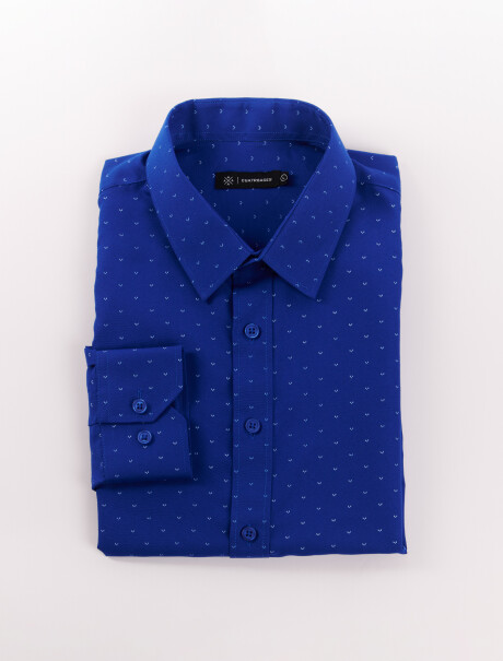 Camisa estampada azul francia