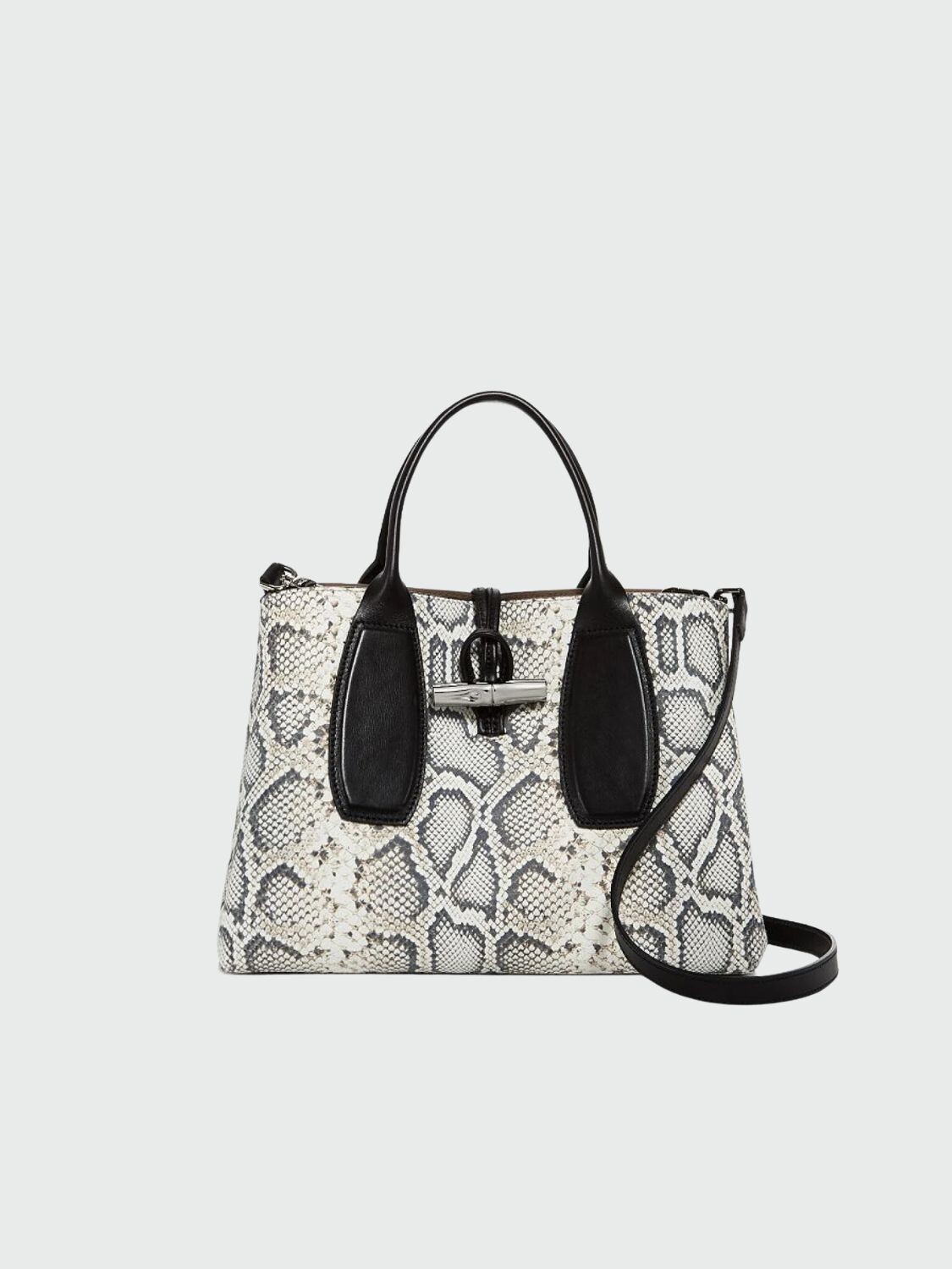 Longchamp Cartera de cuero imitacion Piton Roseau Essential Combinado Fifth Av