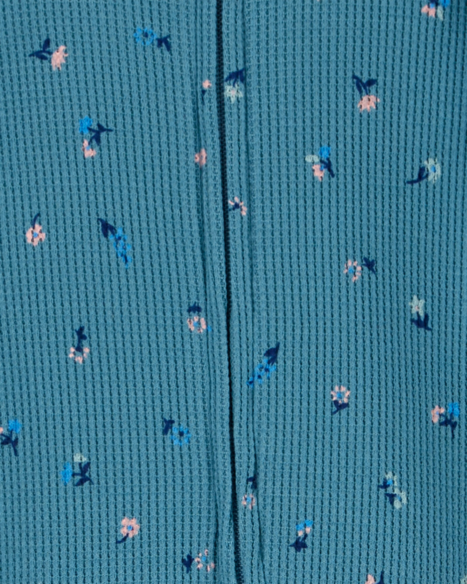 Pijama uno pieza de algodón térmico, con pie, diseño floral Pijama uno pieza de algodón térmico, con pie, diseño floral