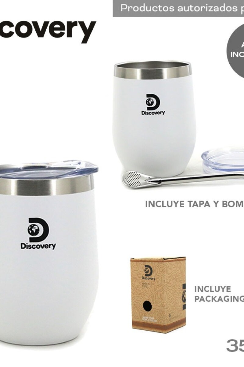 Mate y bombilla de Acero - Discovery Blanco