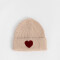Gorro Romántico Gorro Tejido Con Corazón - Rosa Viejo