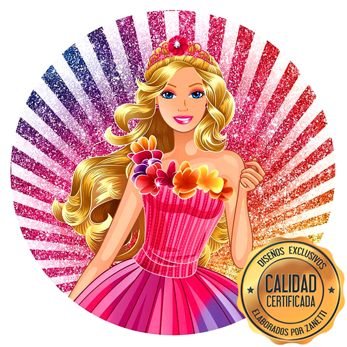 Lámina Barbie - Vestido con flores Red. 