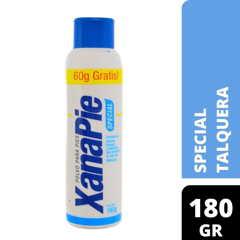 Talco Desodorante para Pies Xanapie en Polvo Special Talquera 180 GR